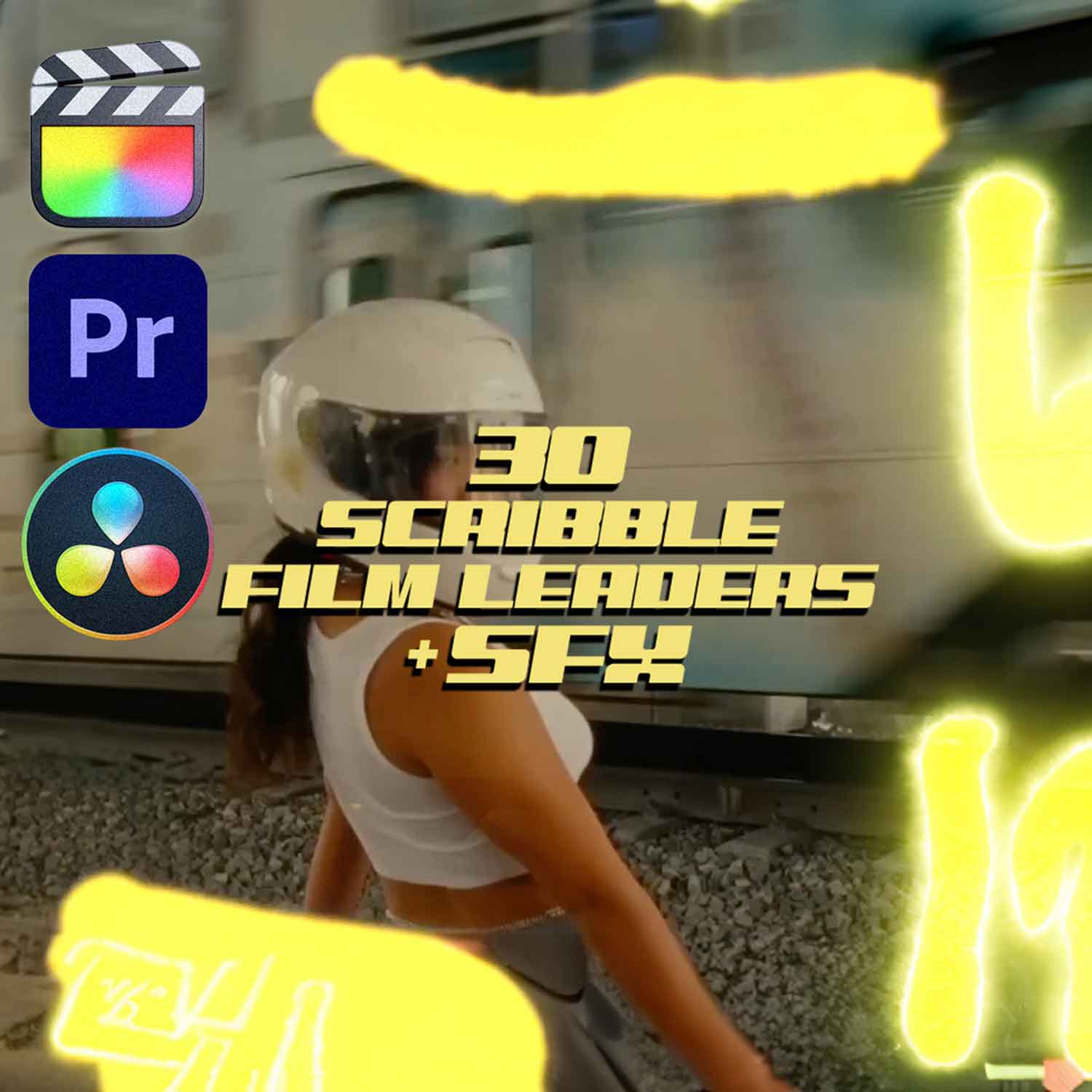 30 Drag N' Drop Scribble Film Leaders + 10 SFX